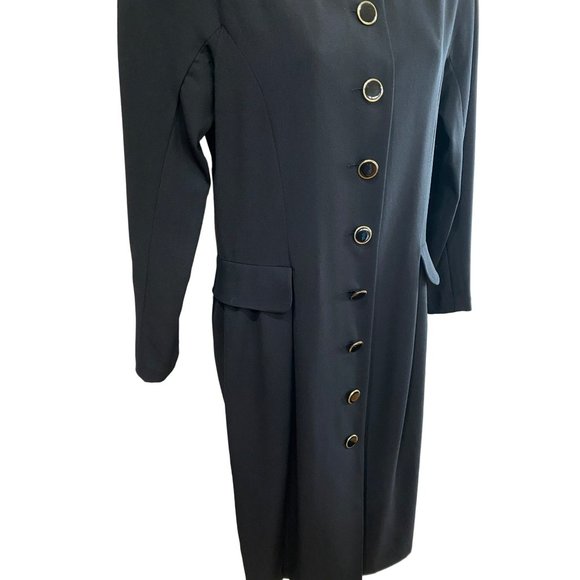 Karin Stevens Vintage 80’s Black Button Down Dress Size 6 - Picture 3 of 5